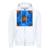 White 4th of july leopard stars seamless pattern Zipper Hoodie - BundleAndBundleShop