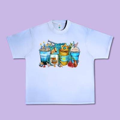 Hanukkah Coffee Cups Urban Heavy Tee Designed By Zillion Design Studio