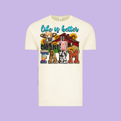 Life Is Better On The Farm Vintage Tee Designed By Zillion Design Studio