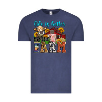 Vintage Denim life is better on the farm Vintage Tee - Zillion Design Studio
