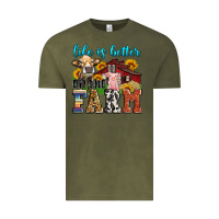 Vintage Olive life is better on the farm Vintage Tee - Zillion Design Studio