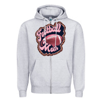 Heather Grey football mom Zipper Hoodie - JahusDesignShop