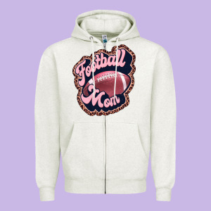 Football Mom Zipper Hoodie Designed By Jahusdesignshop