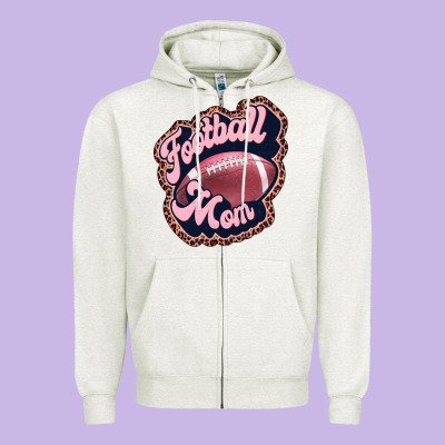 Football Mom Zipper Hoodie Designed By Jahusdesignshop