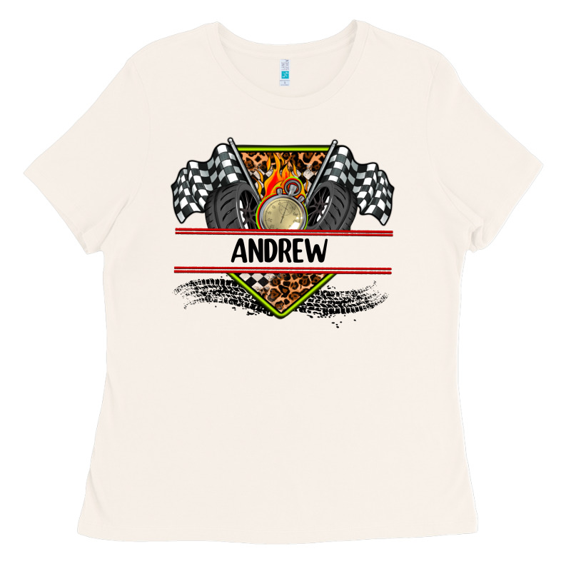 Custom Name Race Flag And Race Equipment Ladies Tee by AdoDesignShop | Teevron
