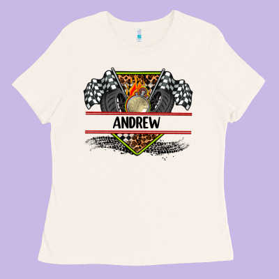 Custom Name Race Flag And Race Equipment Ladies Tee Designed By Adodesignshop