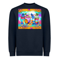 Navy stitch summer coffee cups Heavyweight Sweatshirt - Zillion Design Studio