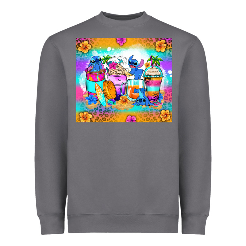 Stitch Summer Coffee Cups Heavyweight Sweatshirt by Zillion Design Studio | Teevron