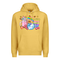 Antique Gold Unicorn Coffee Cup With Star Bbs Premium Hoodie - BundleAndBundleShop