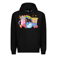 Black Unicorn Coffee Cup With Star Bbs Premium Hoodie - BundleAndBundleShop