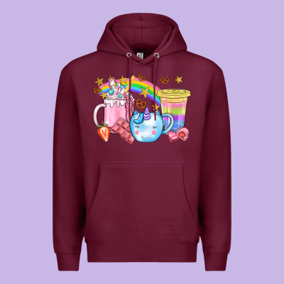 Unicorn Coffee Cup With Star Bbs Premium Hoodie Designed By Bundleandbundleshop