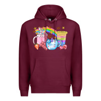 Burgundy Unicorn Coffee Cup With Star Bbs Premium Hoodie - BundleAndBundleShop