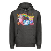 Charcoal Heather Unicorn Coffee Cup With Star Bbs Premium Hoodie - BundleAndBundleShop