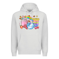 Dove Grey Unicorn Coffee Cup With Star Bbs Premium Hoodie - BundleAndBundleShop