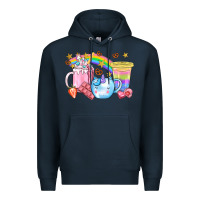 Navy Unicorn Coffee Cup With Star Bbs Premium Hoodie - BundleAndBundleShop
