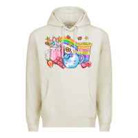 Oatmeal Heather Unicorn Coffee Cup With Star Bbs Premium Hoodie - BundleAndBundleShop