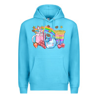 Ocean Blue Unicorn Coffee Cup With Star Bbs Premium Hoodie - BundleAndBundleShop
