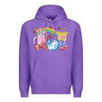Purple Unicorn Coffee Cup With Star Bbs Premium Hoodie - BundleAndBundleShop
