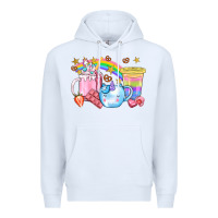 White Unicorn Coffee Cup With Star Bbs Premium Hoodie - BundleAndBundleShop