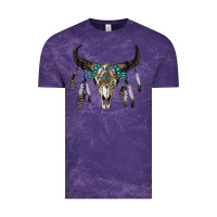 Cloud Purple boho bull skull Vintage Tee - RanaPortraitStore