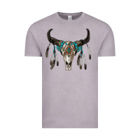 Vintage Zinc boho bull skull Vintage Tee - RanaPortraitStore