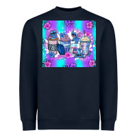 Navy stitch coffee cups Heavyweight Sweatshirt - Zillion Design Studio