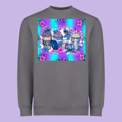 Stitch Coffee Cups Heavyweight Sweatshirt Designed By Zillion Design Studio