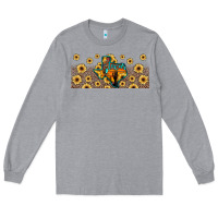 Heather Grey texas map Long Sleeve Tee - JahusDesignShop