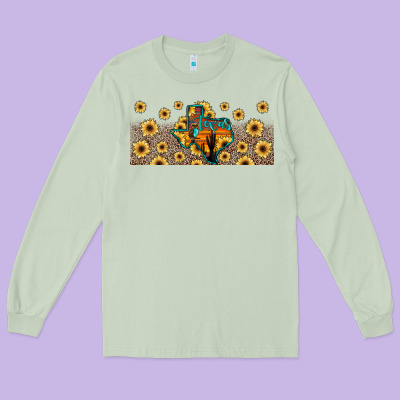 Texas Map Long Sleeve Tee Designed By Jahusdesignshop