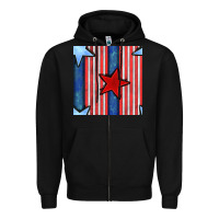 Black 4th of july stars and stripes seamless pattern Zipper Hoodie - BundleAndBundleShop