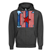 Charcoal Heather 4th of july stars and stripes seamless pattern Zipper Hoodie - BundleAndBundleShop