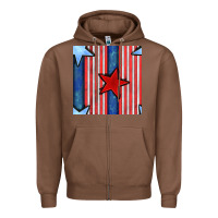 Chestnut 4th of july stars and stripes seamless pattern Zipper Hoodie - BundleAndBundleShop