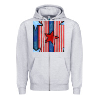 Heather Grey 4th of july stars and stripes seamless pattern Zipper Hoodie - BundleAndBundleShop