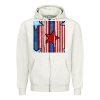 Oatmeal Heather 4th of july stars and stripes seamless pattern Zipper Hoodie - BundleAndBundleShop