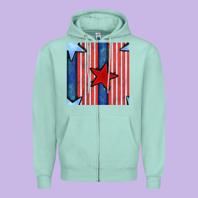 4th Of July Stars And Stripes Seamless Pattern Zipper Hoodie Designed By Bundleandbundleshop