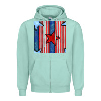 Seafoam 4th of july stars and stripes seamless pattern Zipper Hoodie - BundleAndBundleShop