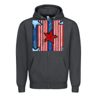 Smoke 4th of july stars and stripes seamless pattern Zipper Hoodie - BundleAndBundleShop