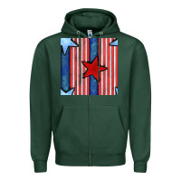 Sports Green 4th of july stars and stripes seamless pattern Zipper Hoodie - BundleAndBundleShop