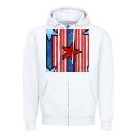 White 4th of july stars and stripes seamless pattern Zipper Hoodie - BundleAndBundleShop
