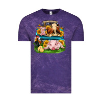 Cloud Purple farm truck animals Vintage Tee - Zillion Design Studio
