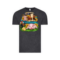 Vintage Black farm truck animals Vintage Tee - Zillion Design Studio