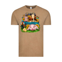 Vintage Coffee farm truck animals Vintage Tee - Zillion Design Studio