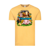 Vintage Mustard farm truck animals Vintage Tee - Zillion Design Studio
