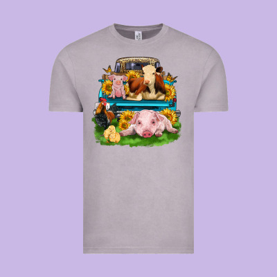Farm Truck Animals Vintage Tee Designed By Zillion Design Studio