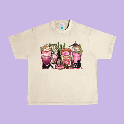 Let's Go Girls Coffee Cups Urban Heavy Tee Designed By Zillion Design Studio