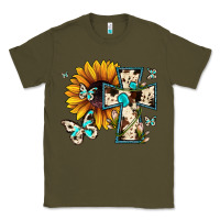 Army Green cross with sunflower Classic Tee - JahusDesignShop