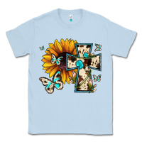 Dusty Blue cross with sunflower Classic Tee - JahusDesignShop