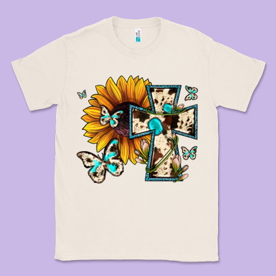 Cross With Sunflower Classic Tee Designed By Jahusdesignshop