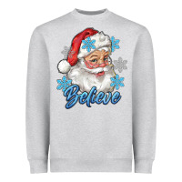 Heather Grey santa blue believe Heavyweight Sweatshirt - RanaPortraitStore