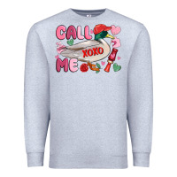 Heather Grey call me valentine mallard duck Premium Sweatshirt - MaliasSmallBusiness